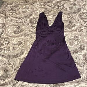 Elegant Purple Sleeveless Jersey Dress